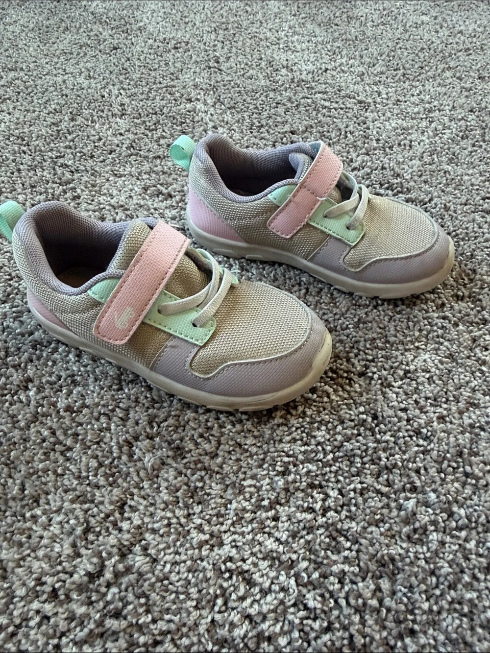 See Kai Run Neutral Sneakers with Pink and Mint Accents